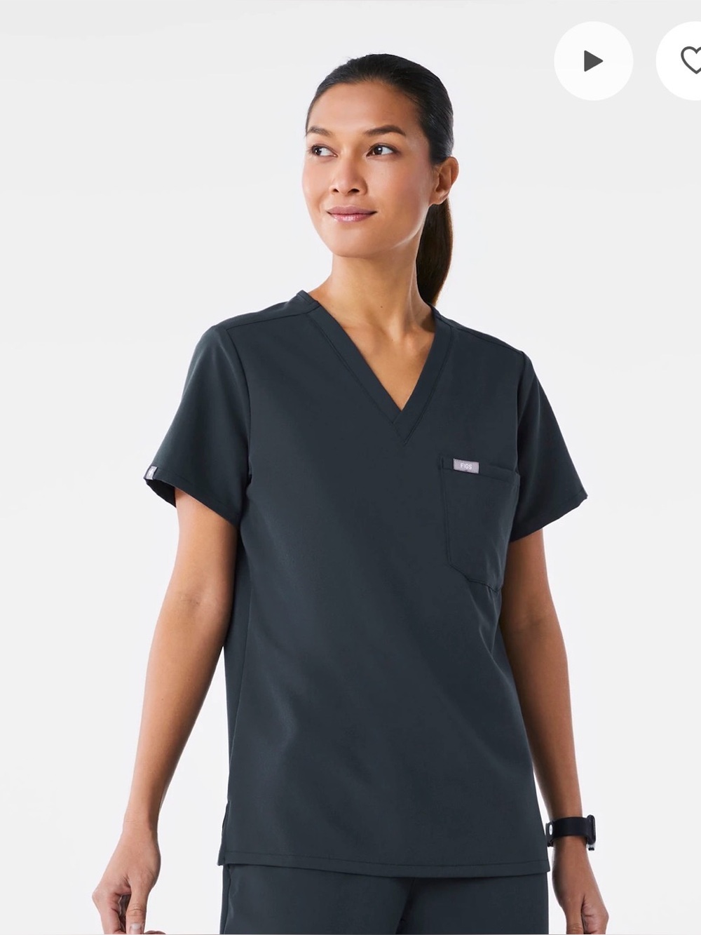 Figs Catarina One-Pocket Scrub Top Dark Harbor XXS